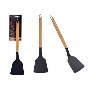 Set 4 Utensilios Cocina, Madera Haya Alta Calidad Y Nylon, Resistente Altas  Temperaturas 210ºc, No Rayan Negro Smile Sak-3 con Ofertas en Carrefour