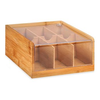 Caja Para Infusiones Plástico Bambú (20 X 10 X 22 Cm)