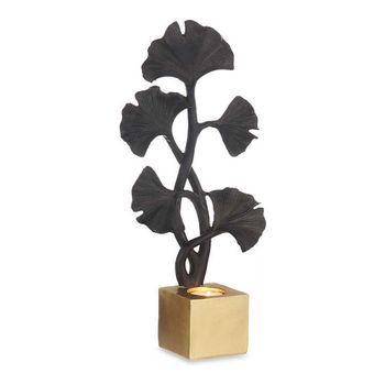 Figura Decorativa Negro Flores Poliresina (7,7 X 36,3 X 16,5 Cm)