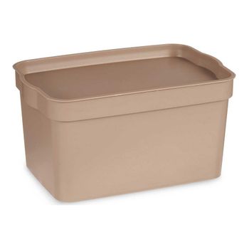 Caja Multiusos Beige Plástico (29,5 X 14,3 X 45 Cm)