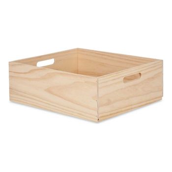 Caja De Almacenaje Natural Madera De Pino (35 X 14 X 40 Cm)