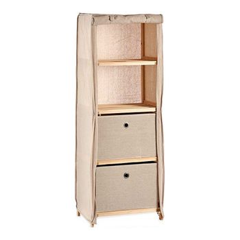 Estantería Beige Madera Tela (28 X 113 X 42 Cm)