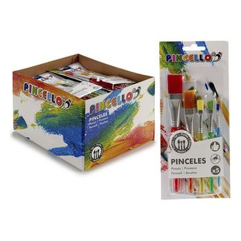 Juego Pinceles Variados Plástico (5 Pcs)