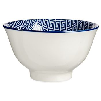 Cuenco-bowl Geométrico Azul-blanco 16 Cm