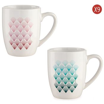 Pack 9 Tazas Mug Porcelana Artdeco 300 Ml