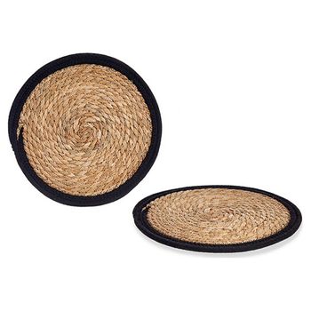 Salvamantel Marrón Negro Fibra Natural (ø 30 Cm)