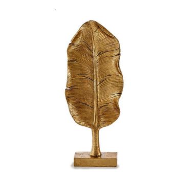 Figura Decorativa Hoja Dorado Resina (6,5 X 33,3 X 10 Cm)