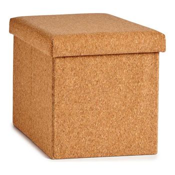 Caja Decorativa Marrón Plegable Mdf Corcho (31 X 31 X 31 Cm)