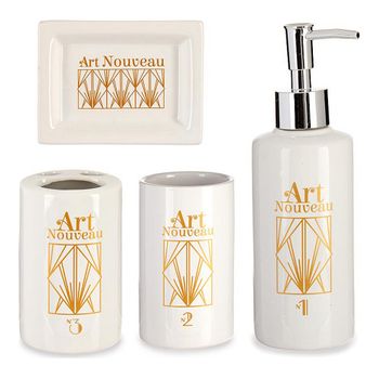 Set De Baño Art Nouveau Cerámica (4 Pcs)