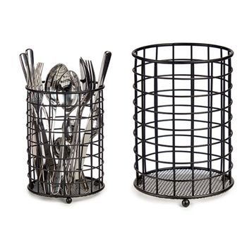 Cesta colgante de metal negro de 56x14x26 cm (anchoxaltoxfondo)