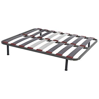 Somier 135x190 Cm Multiláminas Con Reguladores Lumbares Tubo Acerado 40x30  Mm Láminas De Haya Antideslizantes. Patas No Incluidas. con Ofertas en  Carrefour