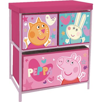 Torre de almacenamiento infantil Homcom rosa 37x37x56,5 cm