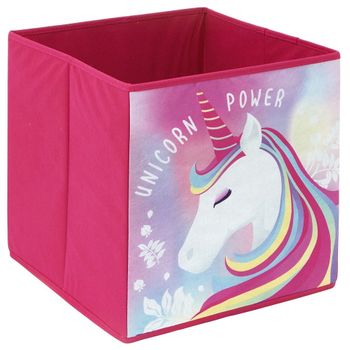 Caja Multiusos Tela Unicornio 31x31x31 Cm