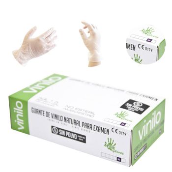 Caja 100 Guantes Vinilo Desechables Talla Xl Transparentes (50 Pares) Sin Polvo Aql 1-5 Ce.