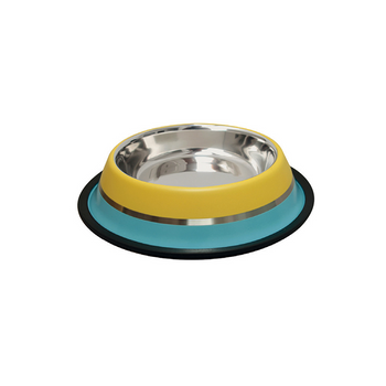 Copele Comedero Inox. Antid-4 Amarillo/azul