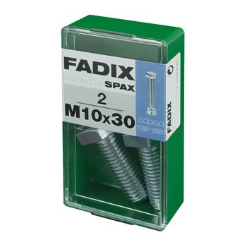 Caja S 2 Unid. Tornillo Metrica Cab Hex+tuerca Cinc M 10x30mm Fadix