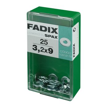 Caja S 25 Unid. Arandela Plana Ancha Cinc 3,2x9mm Fadix