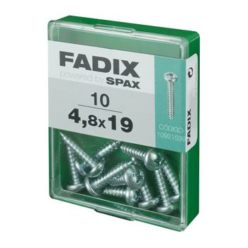 Caja M 10 Unid. Tornillo Rosca Chapa Cr Cinc 4,8x19mm Fadix