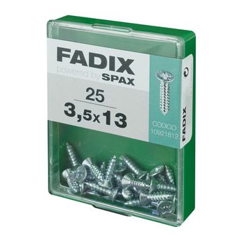 Caja M 25 Unid. Tornillo Rosca Chapa Cp Cinc 3,5x13mm Fadix