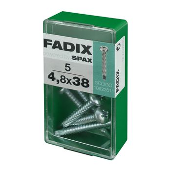 Caja S 5 Unid. Tornillo Rosca Chapa Cr Autot. 4,8x38mm Fadix