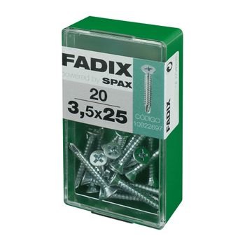 Caja S 20 Unid. Tornillo Rosca Chapa Cp Autot. Cinc 3,5x25mm Fadix