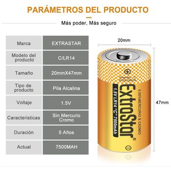 PILA ALCALINA C-LR14 BLISTER 2UDS