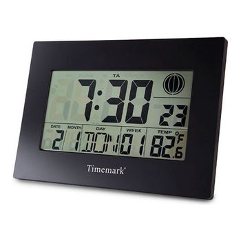 Reloj De Pared Con Termómetro Timemark Negro (24 X 17 X 2 Cm)