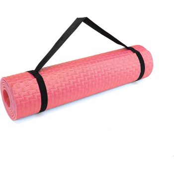 PERPETUAL® Esterilla de Yoga y Pilates de 6mm TPE - Mat Antideslizante -  Con Correa y Bolsa de Transporte - Colchoneta Gruesa y Plegable 