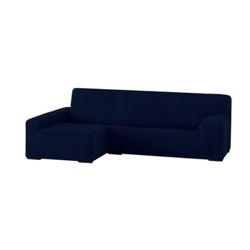 Funda Chaise Longue Elástica Ulises:color - Azul, Posición Chaise Longe - Brazo Izquierdo Largo