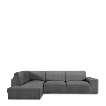 Funda Chaise Longue Con Resplado Izquierda Premium Roc Gris Oscuro