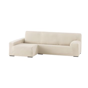 Funda Chaise Longue Elástica Ulises:color - Blanco, Posición Chaise Longe - Brazo Izquierdo Largo