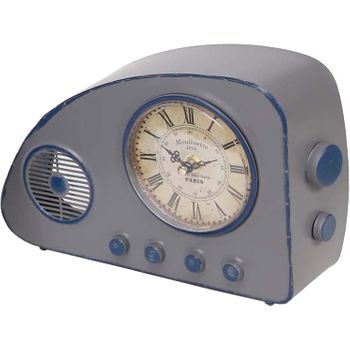 Reloj De Mesa Radio Vintage - Gris