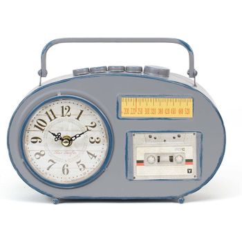 Reloj De Mesa Radio Vintage - Gris