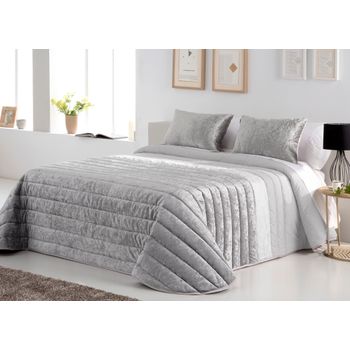 Colcha Bouti Modelo Boston 150 Gr. Gris Cama 90 Cm