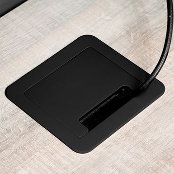 Emuca Multiconector Para Escritorio Atom 14, 130x115mm, 1 Enchufe Tipo Schuko, 2 Usb Tipo A, 1 Hdmi, Acero Y Plástico Y Aluminio, Pintado Negro