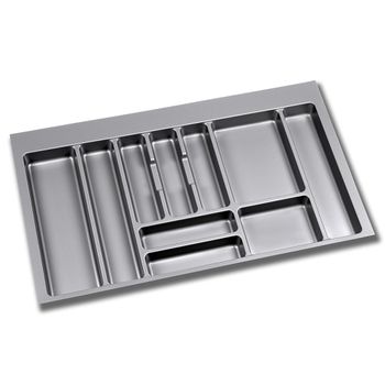 Emuca Cubertero Para Cajón De Cocina, Módulo 900 Mm, Plástico, Gris