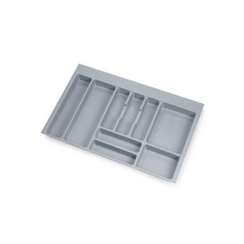 Emuca Cubertero Para Cajón De Cocina, Módulo 800 Mm, Plástico, Gris