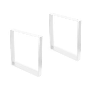 Juego De Patas Rectangulares Square Para Mesa Ancho 600 Mm, Pintado Blanco