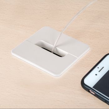 Emuca Pasacables Plastwin Para Mesa, Plástico Blanco, Plástico