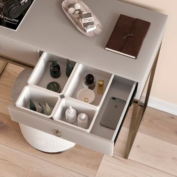 Emuca Kit De 6 Cubos Organizadores Para Cajón De Baño Tidy, Plástico, Blanco