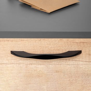 Emuca Lote De 20 Tiradores Para Mueble Varna, L247mm, Intereje 224mm, Zamak, Pintado Negro