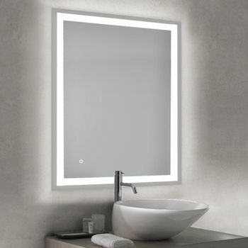 Emuca Espejo De Baño Heracles Con Iluminación Led Frontal Y Decorativa, Ac 230v 50hz, 34w, Plástico Y Cristal