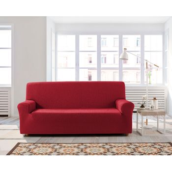 Funda De Sofa Elástica Adaptable Beta, 4 Plazas - 210 - 240 Cm.  Burdeos Estoralis