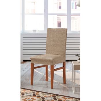 Funda Silla Con Respaldo Elástica Adaptable Beta, Silla.  Beige Estoralis