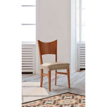 Funda Asiento De Silla Elástica Adaptable Letras, Asiento. Negro