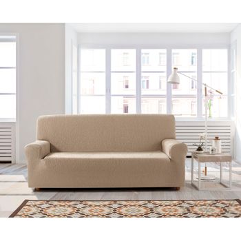 Funda De Sofa Elástica Adaptable Beta, 2 Plazas - 140 - 170 Cm.  Beige Estoralis