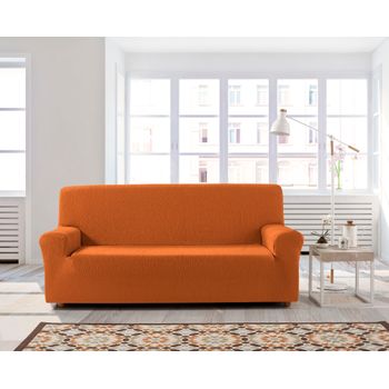 Funda De Sofa Elástica Adaptable Beta, 3 Plazas - 180 - 200 Cm.  Naranja Estoralis