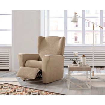 Funda De Sillon Relax Elástica Adaptable Beta, 1 Plaza - 70 - 110 Cm.  Beige Estoralis