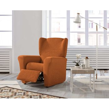 Funda De Sillon Orejero Elástica Adaptable Beta, 1 Plaza - 70 - 110 Cm.  Naranja Estoralis con Ofertas en Carrefour