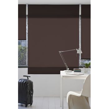 Estor Enrollable Translucido Liso Aral, 110 X 230 Cm. Marron Estoralis